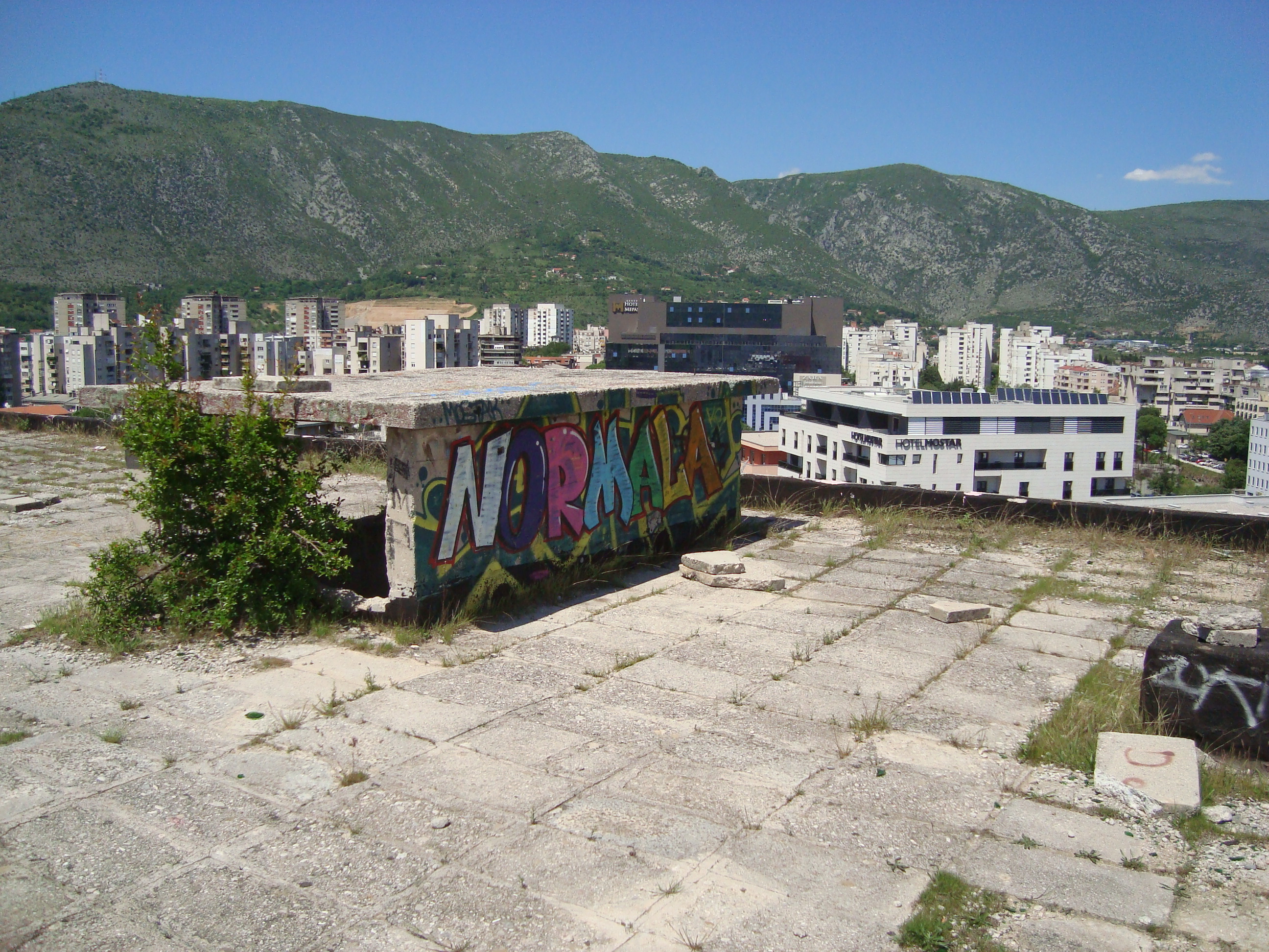 Rooftop, sniper's nest, Mostar