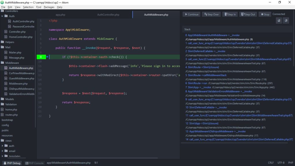 Now you're debugging - how good is Atom??