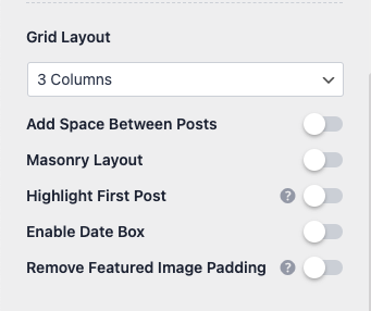 When you select columns > 1 you get extra column options on the Astra Pro theme