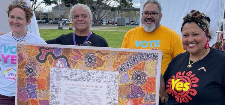 Campaigning for the Yes23 campaign at Africultures festival, Sydney Olympic Park